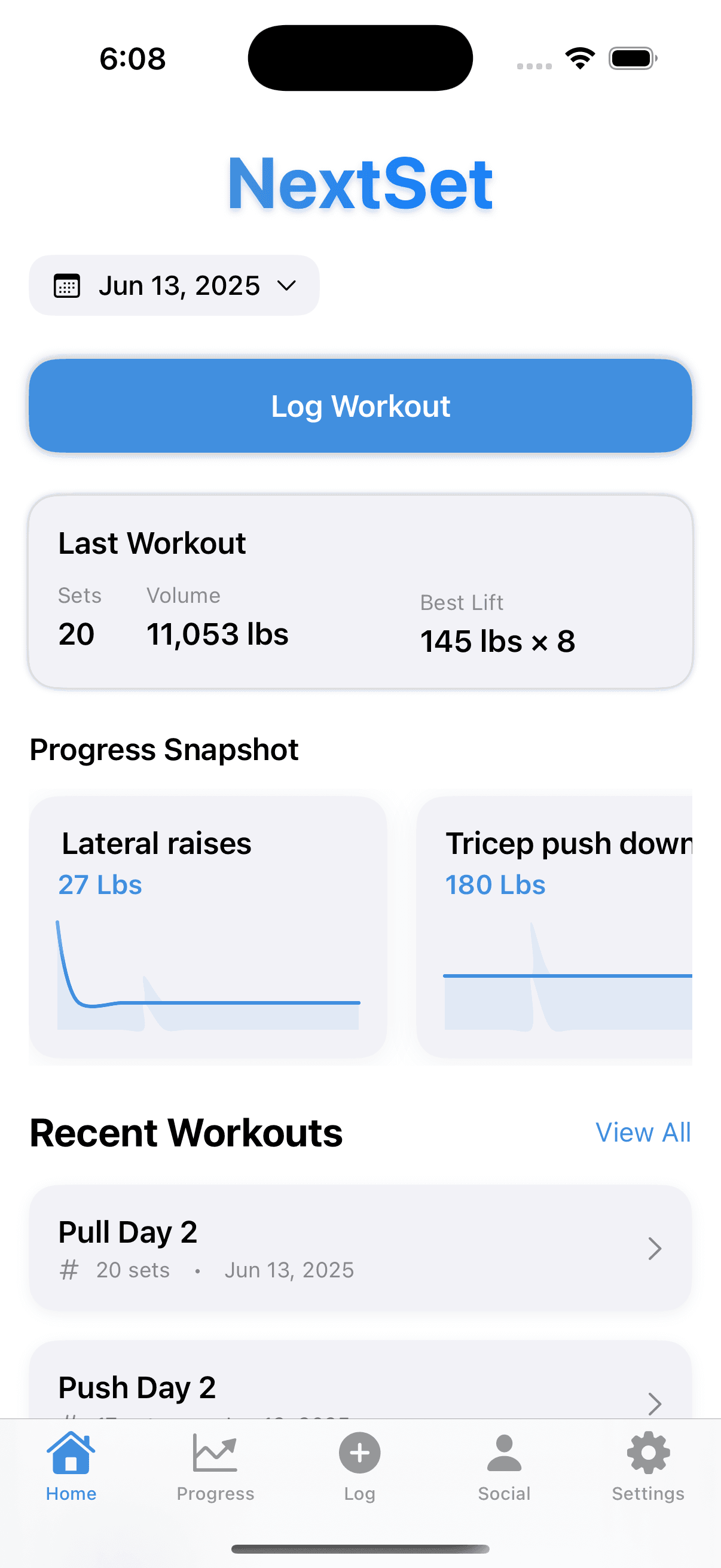NextSet App Screenshot